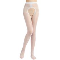 Meia-calça Verdancy Plus Size Sheer Crotchless 120 kg branca
