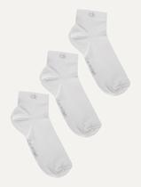 Meia Calvin Klein Cano Curto CK Branca Kit 3 Pares