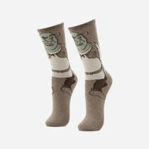 Meia Cano Alto em Algodão com Estampa do Shrek