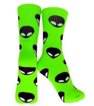 Meia Cano Alto Et Alien Algodão Skate Casual Academia Meia Cano Alto Et Alien Algodão Skate Casual Academia