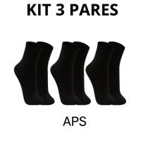 Meia Cano Alto Masculina Feminina Algodão Unissex Pacote com 3, Pares