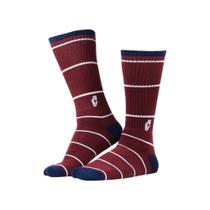 Meia cano alto socks core quadriculada bordo