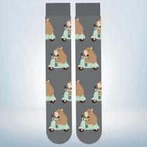 Meia Cano Longo Divertida Casual Adulto Capivara Unissex - Tamanho 39 a 43