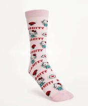 Meia Cano Longo Feminina Estampada Hello Kitty Sanrio-09639