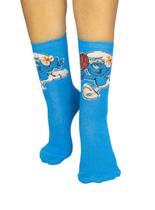 Meia Cano Longo Smurfs T5113I Infantil Estampada Algodão T. 24/29 30/35