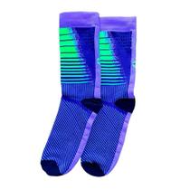 Meia Cano Médio Azul Ciclista Reflexiva Selene Masculino
