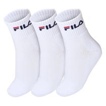 Meia Cano Médio Fila LS330037 Branca Pack com 03 Pares - 39 ao 43
