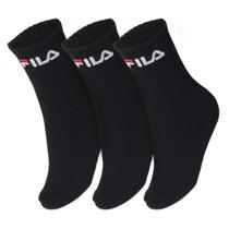 Meia Cano Médio Fila LS330037 Preta Pack com 03 Pares - 34 ao 38 Meia Cano Médio Fila LS330037 Preta Pack com 03 Pares - 34 ao 38