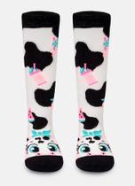 Meia Cano Puket Bebê Menina Vaca Off White 15 a 18 Meia Cano Puket Bebê Menina Vaca Off White 15 a 18