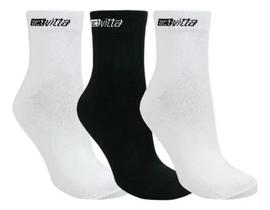 Meia casual cano médio em algodão kit com 3 pares - Actvitta