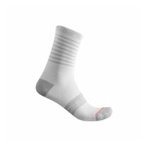 Meia Ciclismo Castelli Superleggera W12 Branco Feminino