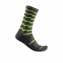 Meia Ciclismo Castelli Unlimited 18 Cinza e Verde Unisex