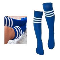 Meia Colegial 3/4 Unissex com Listras 5 opções cores: Meião Cosplay Lolita