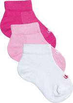 Meia com Cano Infantil Feminina Rosa Kit 3 Pares Lupo