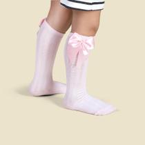 Meia com Laço 3/4 Até o Joelho infantil Festa Batizado Meia com Laço 3/4 Até o Joelho infantil Festa Batizado