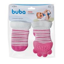 Meia Com Mordedor Massageador De Gengiva Silicone Rosa Buba Meia Com Mordedor Massageador De Gengiva Silicone Rosa Buba