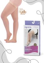 Meia compress 7/8 meia coxa 20-30 sigvaris ever sheer nude vanila pé aberto - original tamanho:m2-normal