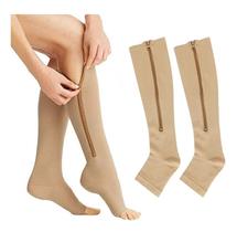 Meia Compressão Com Zíper Sem Ponta 3/4 20-30mmhg Média