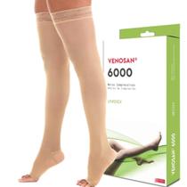 Meia Compressiva 6000 AGH 7/8 Meia Coxa 20-30 mmHg Pé Aberto Bege - Venosan Meia Compressiva 6000 AGH 7/8 Meia Coxa 20-30 mmHg Pé Aberto Bege - Venosan