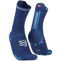 Meia Compressport Pro Racing Run V4.0 Sodalite-Fluo Blue