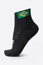 Meia Curta para Corrida HUPI - Running Pro Brasil Preto