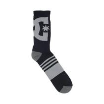 Meia DC Shoes Cano Alto Atoalhada Canelada Unissex - Preto e Cinza