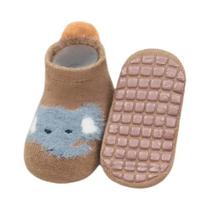 Meia De Algodão Espessa Para Menina Bebê Com Solas De Borracha Estampa De Animais Meia De Chão Para Meia De Algodão Espessa Para Menina Bebê Com Solas De Borracha Estampa De Animais Meia De Chão Para