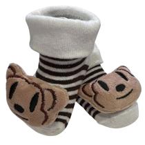 Meia de Bebê com Bichinho 3D Pantufa Quentinha 0 a 12 M Meia de Bebê com Bichinho 3D Pantufa Quentinha 0 a 12 M