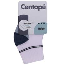 Meia de Bebê Masculino 17 a 21 Branco e Azul - CENTOPÉ