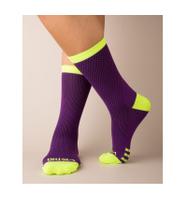 Meia De Ciclismo Vistho Refletivo Roxo Amarelo Tam 33/38