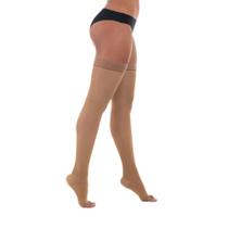 Meia de compressão AGH (Meia-coxa c/silicone 7/8) COMFORTLINE 3040 PAR PE ABERTO BEGE