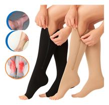 Meia de compressão Com Ziper Tratamento Trombose Varizes Meia de compressão Com Ziper Tratamento Trombose Varizes