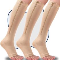 Meia de Compressão de Zíper para Dor, Espasmos e Cansaço nas Pernas 3 Pares Meia de Compressão de Zíper para Dor, Espasmos e Cansaço nas Pernas 3 Pares