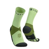 Meia de Compressão para trilha Ultra Trail Socks V2.0 Verde/Preta COMPRESSPORT