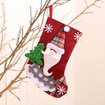 Meia de Linho Tamanho Pequeno Decorativa Boneco de Neve