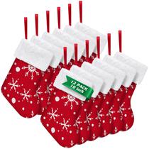 Meia de Natal Bonison Classic 25 cm vermelha com flocos de neve x12 Meia de Natal Bonison Classic 25 cm vermelha com flocos de neve x12
