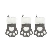 Meia De Natal De Pelúcia Com Pata De Cachorro De Cabelo Longo, Decoração De Feriado, Enfeite