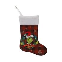Meia De Natal Do Grinch, Monstro Verde De Desenho Animado, Enfeite Pendurável, Saco De Presente, Meia De Natal Do Grinch, Monstro Verde De Desenho Animado, Enfeite Pendurável, Saco De Presente,