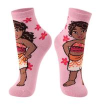Meia Disney Cano Médio Feminina Kids Moana Lupo Cor:Bubble GumTamanho:30-36