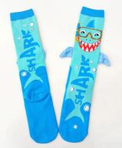 Meia Divertida 3D Cano Alto Personagens Fofos Coloridos