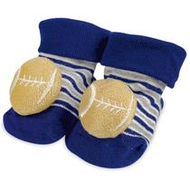 Meia Divertida Antiderrapante Infantil 3D Menino Bola Rugby 6 a 12m Adoleta Bebê