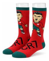 Meia Divertida Cr7 Cristiano Ronaldo Copa Adulto Cano Alto