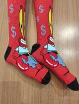 MEIA DIVERTIDA PERSONAGEM Bob Esponja exercício funcional- ACADEMIA- SKATE- BIKE- CANO MEDIO ALTO