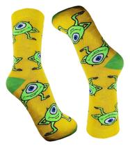 Meia Divertida Personagem Maicon Wazowski Monstro S.A Grossa Algodão Adulto Envio Imediato