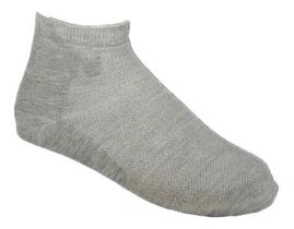 Meia Escolar Infantil Unisex Cinza Kit 12 Pares 0 A 12 Anos