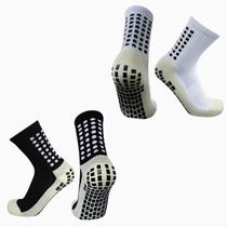 Meia Esportiva Antiderrapante Futebol Pro Socks Tipo Trusox Profissional de Compressão 2 Pares