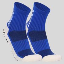 Meia Esportiva Antiderrapante Tipo Trusox Anti Lesão Azul