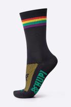 Meia Esportiva HUPI Rainbow Preto Unissex Cano Médio - LT para pés menores 34-38
