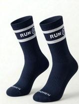 Meia Esportiva Masculina RUN Azul Confortável Respirável Treino Meia Esportiva Masculina RUN Azul Confortável Respirável Treino