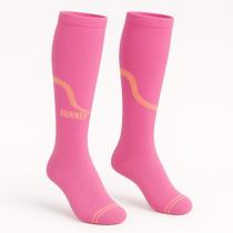 Meia Esportiva Rosa De Compressão P/ Corrida/cross/academia Meia Esportiva Rosa De Compressão P/ Corrida/cross/academia